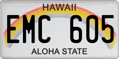 HI license plate EMC605