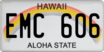 HI license plate EMC606