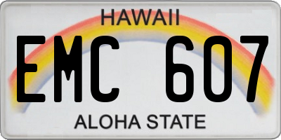 HI license plate EMC607