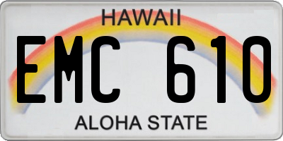 HI license plate EMC610