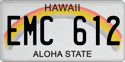 HI license plate EMC612