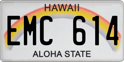 HI license plate EMC614