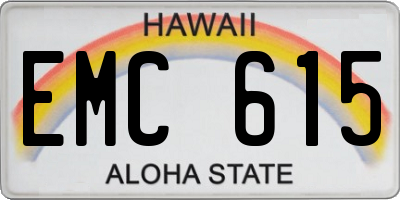 HI license plate EMC615