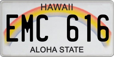HI license plate EMC616