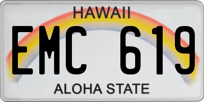 HI license plate EMC619
