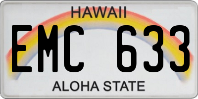 HI license plate EMC633