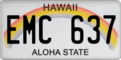 HI license plate EMC637