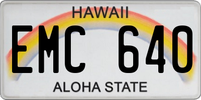 HI license plate EMC640