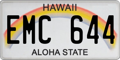 HI license plate EMC644