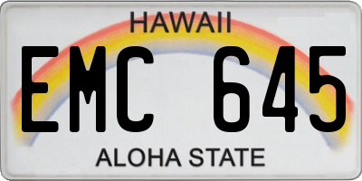 HI license plate EMC645