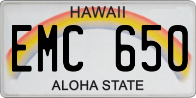HI license plate EMC650