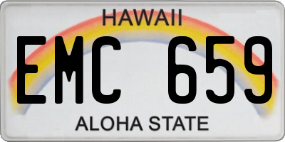 HI license plate EMC659