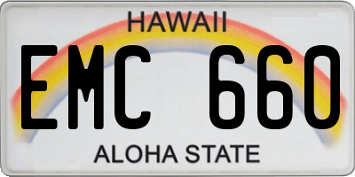 HI license plate EMC660