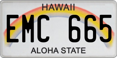 HI license plate EMC665