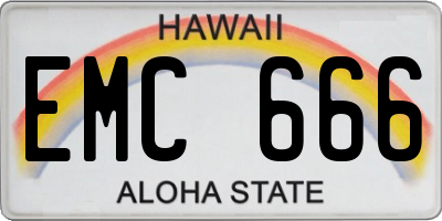 HI license plate EMC666