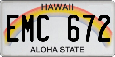 HI license plate EMC672