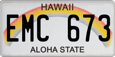 HI license plate EMC673
