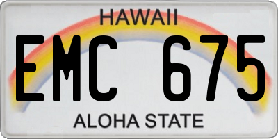 HI license plate EMC675