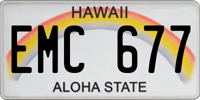 HI license plate EMC677