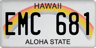 HI license plate EMC681