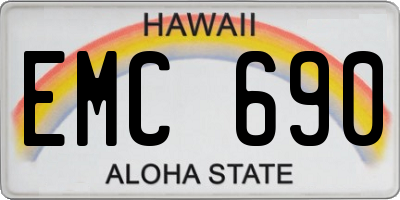 HI license plate EMC690