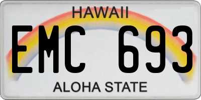 HI license plate EMC693