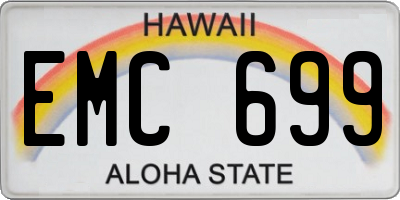 HI license plate EMC699