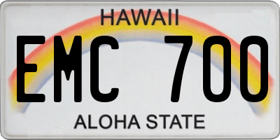 HI license plate EMC700
