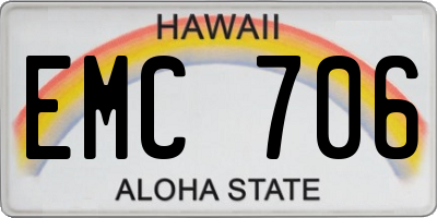 HI license plate EMC706