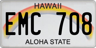 HI license plate EMC708