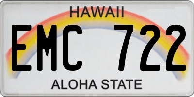 HI license plate EMC722