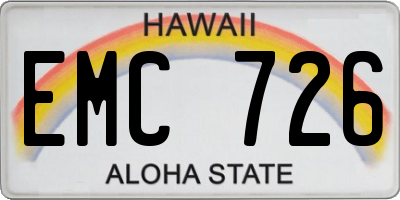 HI license plate EMC726