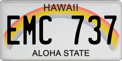 HI license plate EMC737