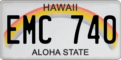 HI license plate EMC740