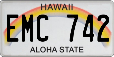 HI license plate EMC742