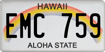 HI license plate EMC759