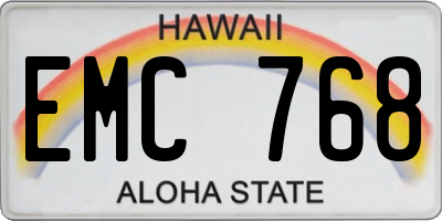 HI license plate EMC768