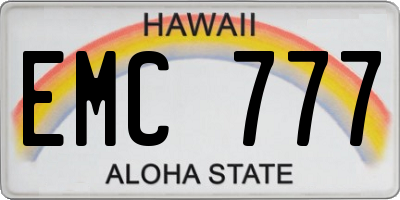 HI license plate EMC777