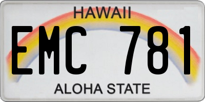 HI license plate EMC781