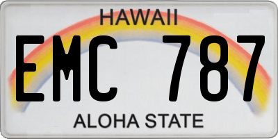 HI license plate EMC787