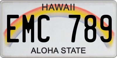 HI license plate EMC789