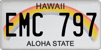 HI license plate EMC797