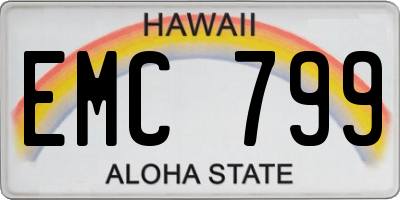 HI license plate EMC799