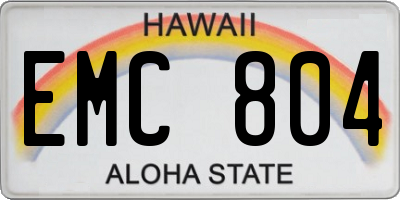HI license plate EMC804