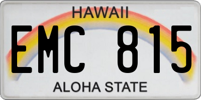 HI license plate EMC815