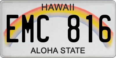 HI license plate EMC816