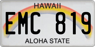 HI license plate EMC819