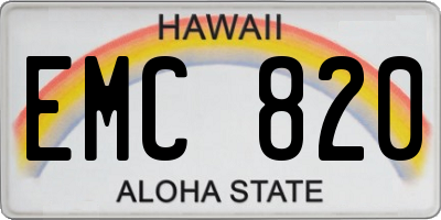 HI license plate EMC820