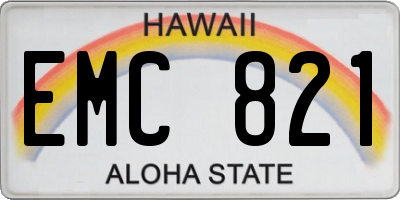 HI license plate EMC821