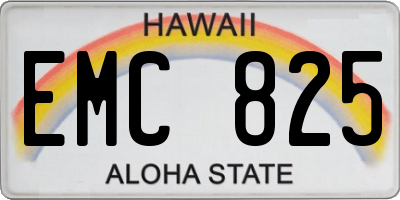 HI license plate EMC825